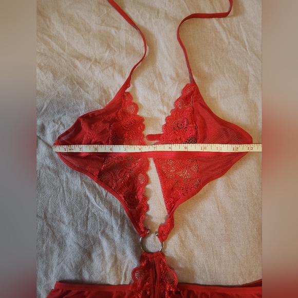 Avidlove Deep V Lingerie Lace Teddy One Piece Babydoll Mini Bodysuit - Picture 8 of 13